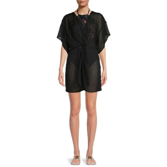Time and Tru Women's and Women's Plus Twist Front Dress Cover Up - Picture 1 of 10